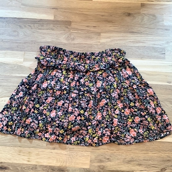 American Eagle Elastic Waist Floral Flowy Short Mini Skirt Women’s L - Picture 1 of 11